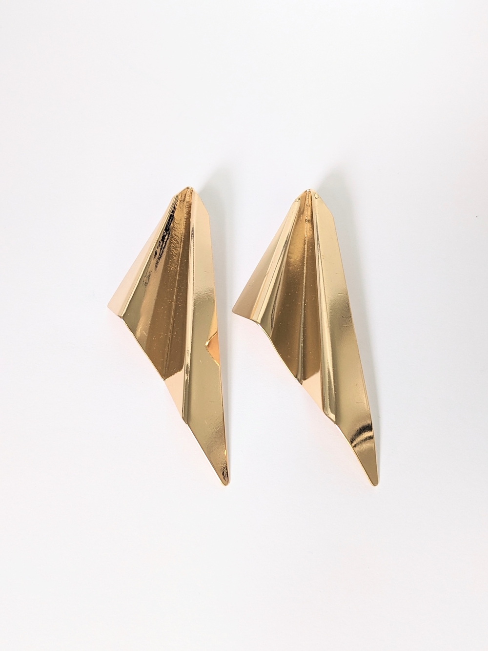 Modern Sculptural Gold Drop Earrings